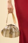 Buy_Tasna_Gold And Silver Striped Clutch 