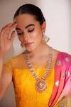 Buy_ZEVAR BY GEETA_Gold Plated Finish Kundan Polki Necklace Set _at_Aza_Fashions
