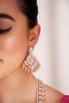 ZEVAR BY GEETA_Gold Plated Finish Kundan Polki Necklace Set _Online_at_Aza_Fashions