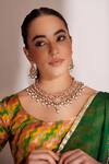 Buy_ZEVAR BY GEETA_Gold Plated Kundan Polki Necklace And Earring Set _Online_at_Aza_Fashions