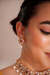 Buy_ZEVAR BY GEETA_Pink Diamonds, Pearls Kundan Polki Necklace And Earring Set _Online_at_Aza_Fashions