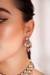 ZEVAR BY GEETA_Pink Diamonds Kundan Polki Designer Jewellery Set _Online_at_Aza_Fashions