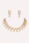 Shop_ZEVAR BY GEETA_Gold Plated Finish Kundan Polki Necklace Set _at_Aza_Fashions