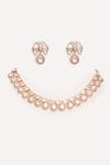 Shop_ZEVAR BY GEETA_Gold Plated Stones Kundan Polki Finish Jewellery Set _at_Aza_Fashions