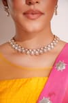 Buy_ZEVAR BY GEETA_Gold Plated Stones Kundan Polki Finish Jewellery Set _Online_at_Aza_Fashions