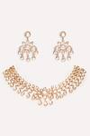 Shop_ZEVAR BY GEETA_Gold Plated Stones Kundan Polki Finish Jewellery Set _at_Aza_Fashions