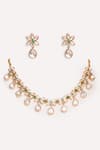 Shop_ZEVAR BY GEETA_Green Diamonds Designer Kundan Polki Jewellery Set _at_Aza_Fashions