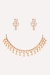 Shop_ZEVAR BY GEETA_Gold Plated Stones Kundan Polki Finish Necklace Set _at_Aza_Fashions