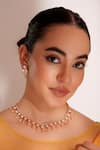 Buy_ZEVAR BY GEETA_Gold Plated Stones Kundan Polki Finish Necklace Set _at_Aza_Fashions