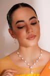 Buy_ZEVAR BY GEETA_Gold Plated Stones Kundan Polki Necklace And Earring Set _at_Aza_Fashions