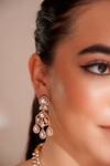 ZEVAR BY GEETA_Gold Plated Kundan Polki Necklace And Earring Set _Online_at_Aza_Fashions