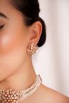 Buy_ZEVAR BY GEETA_Gold Plated Stones Kundan Polki Necklace And Earrings Set _Online_at_Aza_Fashions