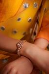 Buy_ZEVAR BY GEETA_Gold Plated Stones Designer Finish Kundan Bracelet _Online_at_Aza_Fashions