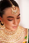 Buy_ZEVAR BY GEETA_Gold Plated Stones Kundan Polki Jewellery Set _Online_at_Aza_Fashions