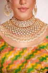 ZEVAR BY GEETA_Gold Plated Stones Kundan Polki Jewellery Set _at_Aza_Fashions