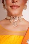 Buy_ZEVAR BY GEETA_Gold Plated Stones, Pearls Kundan Polki Finish Jewellery Set _Online_at_Aza_Fashions