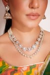 Buy_ZEVAR BY GEETA_Gold Plated Diamonds Kundan Polki Designer Necklace And Earrings Set _Online_at_Aza_Fashions