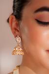 Zevar By Geeta_Gold Plated Stones Kundan Polki Finish Jewellery Set _Online_at_Aza_Fashions