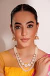 Buy_Zevar By Geeta_Gold Plated Stones Kundan Polki Finish Jewellery Set _at_Aza_Fashions