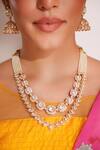 Buy_Zevar By Geeta_Gold Plated Stones Kundan Polki Finish Jewellery Set _Online_at_Aza_Fashions
