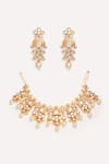 Shop_ZEVAR BY GEETA_Gold Plated Stones, Pearls Kundan Polki Finish Jewellery Set _at_Aza_Fashions