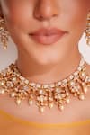 Buy_ZEVAR BY GEETA_Gold Plated Stones, Pearls Kundan Polki Finish Jewellery Set _Online_at_Aza_Fashions