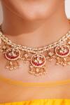 Buy_ZEVAR BY GEETA_Gold Plated Kundan Polki Designer Necklace And Earrings Set _Online_at_Aza_Fashions