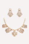 Shop_ZEVAR BY GEETA_Gold Plated Stones Kundan Polki Designer Necklace And Earrings Set _at_Aza_Fashions