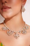 Buy_ZEVAR BY GEETA_Gold Plated Stones Kundan Polki Designer Necklace And Earrings Set _Online_at_Aza_Fashions