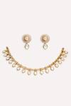 Shop_ZEVAR BY GEETA_Gold Plated Stones Kundan Polki Finish Jewellery Set _at_Aza_Fashions
