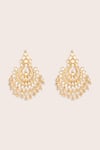 Shop_ZEVAR BY GEETA_Gold Plated Stones Kundan Polki Finish Danglers _at_Aza_Fashions