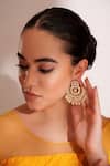 ZEVAR BY GEETA_Gold Plated Crystals, Pearls Kundan Polki Chandbali Earrings _Online_at_Aza_Fashions