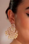 Buy_ZEVAR BY GEETA_Gold Plated Crystals, Pearls Kundan Polki Chandbali Earrings _Online_at_Aza_Fashions