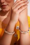 Buy_ZEVAR BY GEETA_Blue Stones Designer Kundan Polki Bangles _at_Aza_Fashions