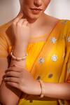 Buy_ZEVAR BY GEETA_White Pearls Designer Kundan Polki Bangles _at_Aza_Fashions