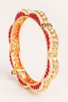 Buy_ZEVAR BY GEETA_Red Stones Designer Kundan Polki Bangles _Online_at_Aza_Fashions
