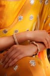 Buy_ZEVAR BY GEETA_Green Designer Kundan Polki Bangles _at_Aza_Fashions