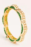 Buy_ZEVAR BY GEETA_Green Designer Kundan Polki Bangles _Online_at_Aza_Fashions