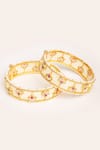 Shop_ZEVAR BY GEETA_Red Stones Designer Kundan Polki Bangles _at_Aza_Fashions