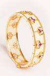 Buy_ZEVAR BY GEETA_Red Stones Designer Kundan Polki Bangles _Online_at_Aza_Fashions