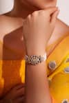 Buy_ZEVAR BY GEETA_Gold Plated Finish Kundan Polki Bracelet _at_Aza_Fashions