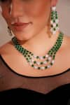 ZEVAR BY GEETA_Green Designer Faux Diamond Jewellery Set _Online_at_Aza_Fashions