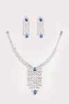 Shop_ZEVAR BY GEETA_Blue Diamonds Designer Faux Jewellery Set _at_Aza_Fashions