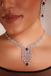 ZEVAR BY GEETA_Blue Diamonds Designer Faux Jewellery Set _Online_at_Aza_Fashions