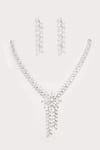 Shop_ZEVAR BY GEETA_White Diamonds Designer Faux Necklace And Earrings Set _at_Aza_Fashions
