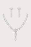 Shop_ZEVAR BY GEETA_White Diamonds Designer Faux Necklace And Earrings Set _at_Aza_Fashions