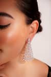 ZEVAR BY GEETA_White Diamonds Designer Faux Danglers _Online_at_Aza_Fashions