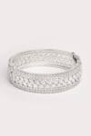 Shop_ZEVAR BY GEETA_White Diamonds Designer Faux Bracelet _at_Aza_Fashions