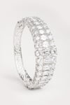 Shop_ZEVAR BY GEETA_White Diamonds Designer Faux Bracelet _at_Aza_Fashions