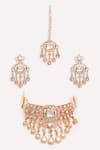 Shop_ZEVAR BY GEETA_Gold Plated Diamonds Kundan Polki Jewellery Set _at_Aza_Fashions